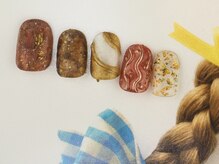 ゆびノさき/秋をイメージニュアンスネイル