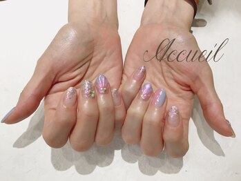 アクイユ 銀座店(ACCUEIL)/キラキラシェルネイル