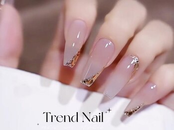 トレンドネイルスタジオ(Trend Nail Studio)/斜めのガラスフレンチデザイン