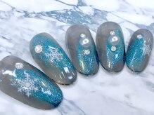 ビービーネイル(BB)/ニュアンス×雪の結晶