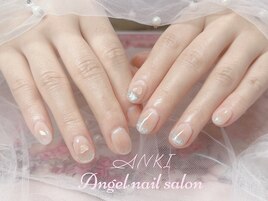 オレンジチークネイルXハート