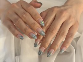 ブルーラメグラデーション