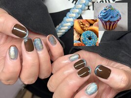 チョコとミントのスイーツネイル