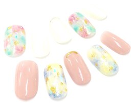 ワンカラー+タイダイ柄