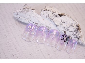 ラルネイル 大宮(Lull. nail)/＊Halloween＊蜘蛛の巣グラデ＊