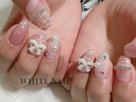 ガーリーネイル/リボン/韓国