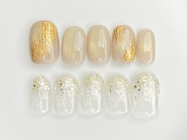ゴールドアシメネイル