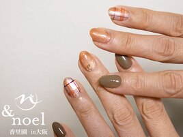 秋冬チェックネイル