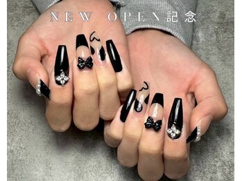 グラデーションストーンネイル