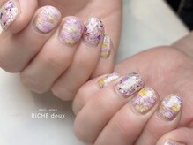 リッシュ ドゥ(RICHE deux)/春色ニットネイル