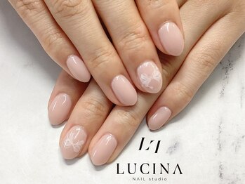 ネイルスタジオ ルキナ(LUCINA)/c-476 大人上品リボンネイル
