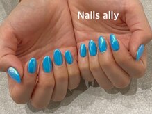 ネイルズアリー 立川店(Nails ally)/ミラー×ブルー