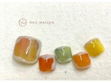 ネイルメゾン 梅田(NAIL MAISON)/カラフルポップうねうね囲み