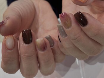 エティル(Etel atelier)/囲みネイル/桃ネイル