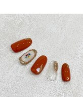 アイミーモア 国立店(aimer more)/ミラー×押し花ネイル