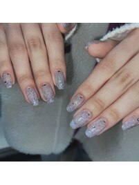 ラメワンカラー追加ストーン