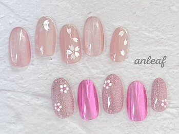 アンリーフ高田馬場店(an leaf)/定額¥5880 桜×お花ネイル