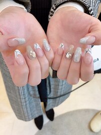 大理石フレンチネイル