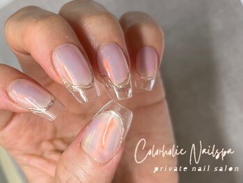 カラーホリック ネイルスパ(Colorholic Nailspa)/オーロラ&クリアフレンチ
