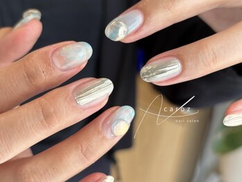 カーロ(at.caroz)の写真/［【ナチュラル・ニュアンス】様々な独自のデザインをご用意♪日常がわくわくするネイルを提供致します。］