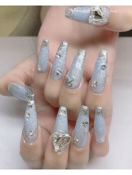 ラメフレンチネイル スカルプ