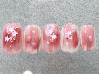 ネイルメゾン 天神店(NAIL MAISON)/桃星水滴もやもや夏¥7500