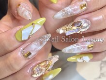 ネイルサロンラグジュアリー 梅田店(LUXURY)/ピスタチオ大理石ネイル