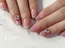 ネイル アンド まつげエクステサロン キュア(Cure)/キラキラピンクネイル