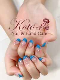 カラーフレンチ/水色/