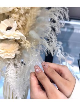 クリア(Clear)/キラキラ冬ネイル