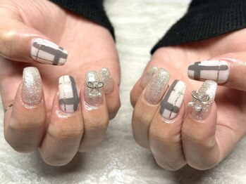 ジュリネイル(JULIE NAIL)/チェック×リボン♪