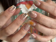 ガレージネイル(GARAGE Nail)/手書き星/シルバーチェック