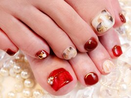 秋カラーの大人フット