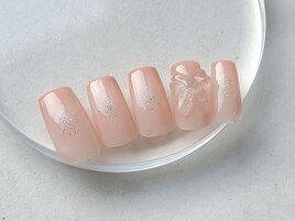 ラメチーク×リボンパーツ