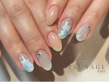 ツナギネイル 亀有(TSUNAGI nail)の写真/定額トレンド￥8900*経験豊富な技術で彩る唯一無二の手描きデザイン。フラワーアート多数♪[亀有/綾瀬］