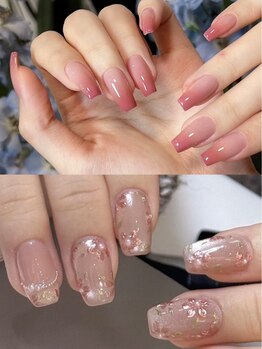 めぐみのネイルサロンの写真/ちゅるん感のあるネイルが人気♪【エアブラシのようなグラデーション】【春夏マグネット×ミラーフラワー】