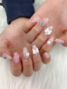 ポミーネイル 池袋店(pomynail)/リボンネイル