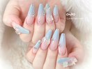 くすみブルーネイル