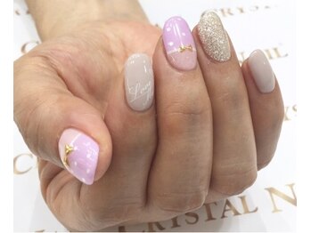 クリスタルネイル ボンベルタ橘店(CRYSTAL NAIL)/ガーリーネイル