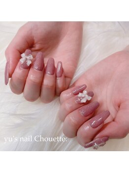 ユーズネイル シュエット(yu’s nail Chouette)/リボン×ワンカラーネイル