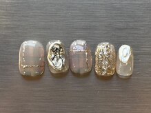 ファンクションネイルズ 表参道 原宿(FUNCTION NAILS)/リボンネイル　ニュアンス