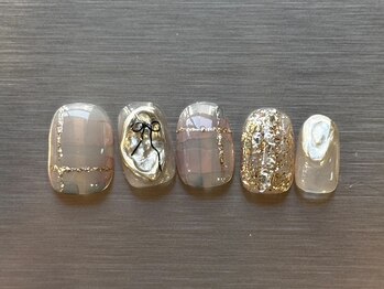 ファンクションネイルズ 表参道 原宿(FUNCTION NAILS)/リボンネイル　ニュアンス