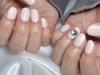 ミアネイル 越谷店(mia nail)/ワンカラーストーンアート4000円