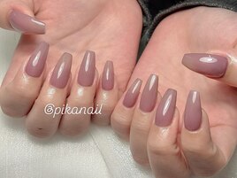 薄紫シンプルネイル