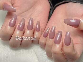 薄紫シンプルネイル
