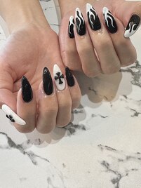 ☆クロス×炎モノトーンアシメ☆