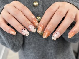 ドットネイル オレンジ