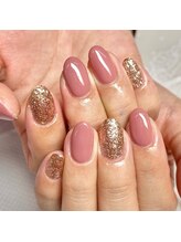 アイリッシュネイル 久屋大通店(Irish Nail)/くすみピンク×ゴールド