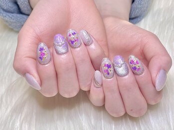 エムネイル(M-Nail)/★押し花×マグネットネイル★