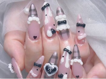 ビジュティエール(Bijoutier)の写真/【持ち込み90分/120分/パーツつけ放題】ゆめかわ/ギャルdesign~痛ネイルも長さ出しで存在感抜群☆